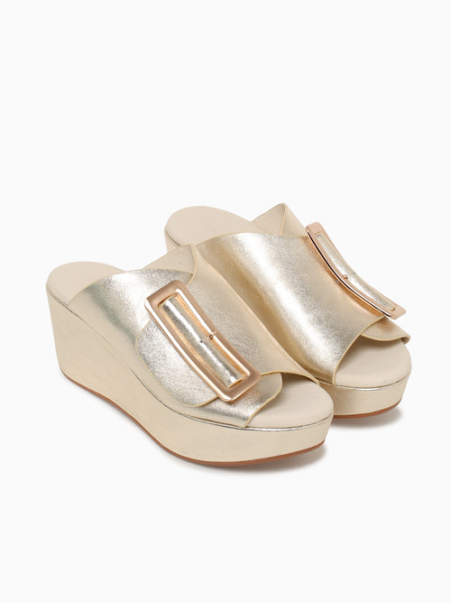 Yasha Gold Leather Gold / 6 / M