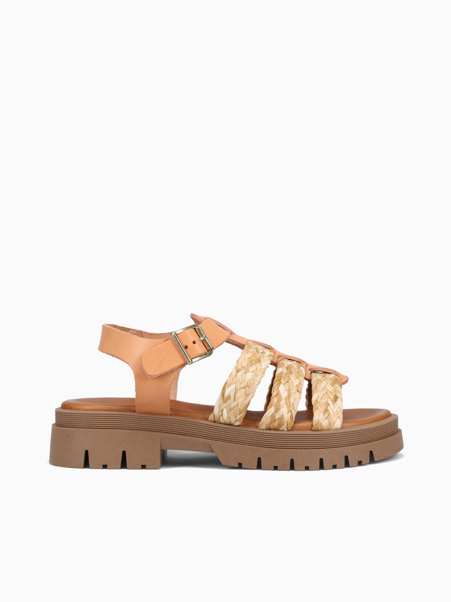 1744 Natural Leather Raffia Natural / 36 / M
