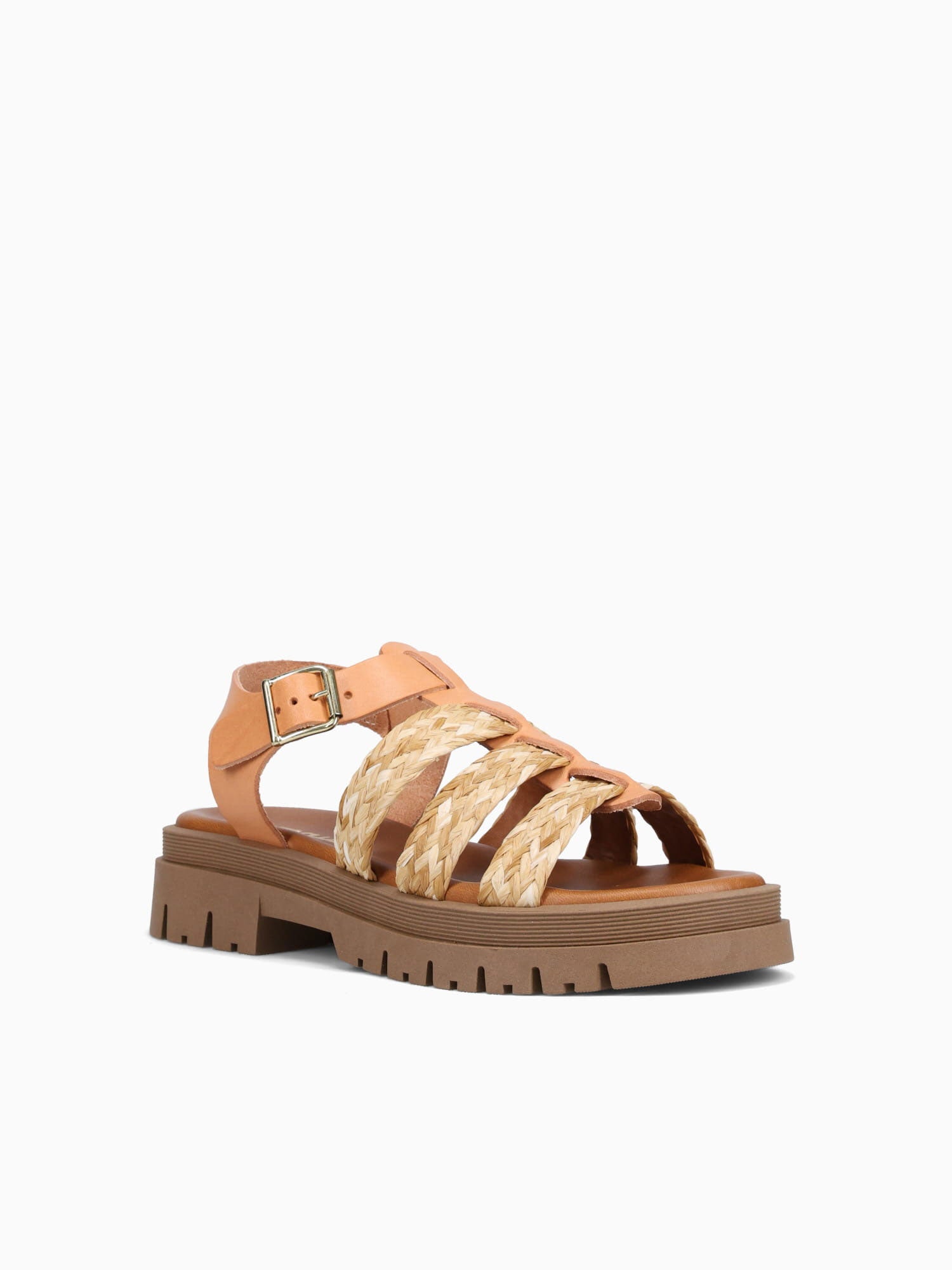 1744 Natural Leather Raffia Natural / 36 / M