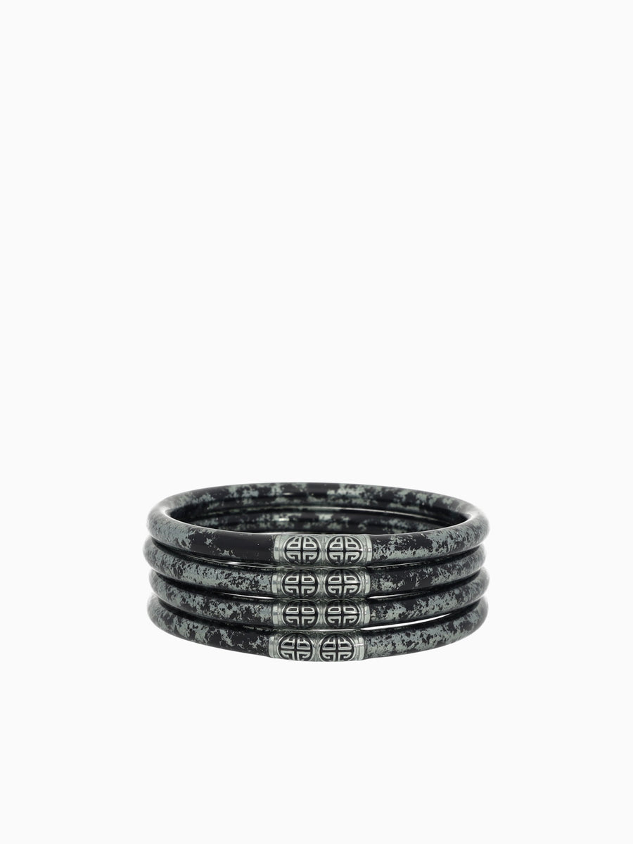 Koi Marble All Weather Bangles Pewter / S