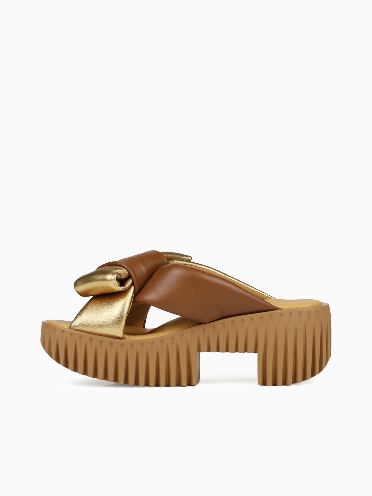 Plia Bow Gold Metallic Leather Gold / 36 / M