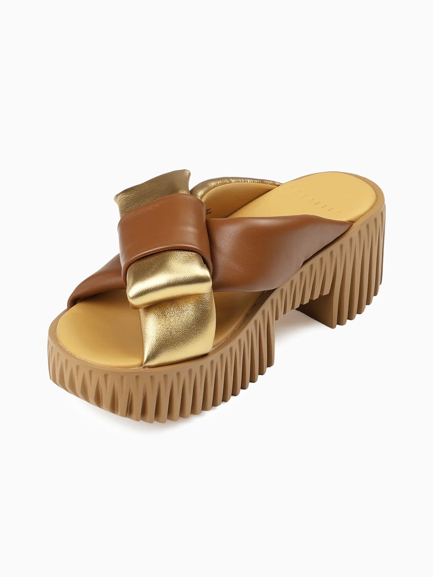 Plia Bow Gold Metallic Leather Gold / 36 / M