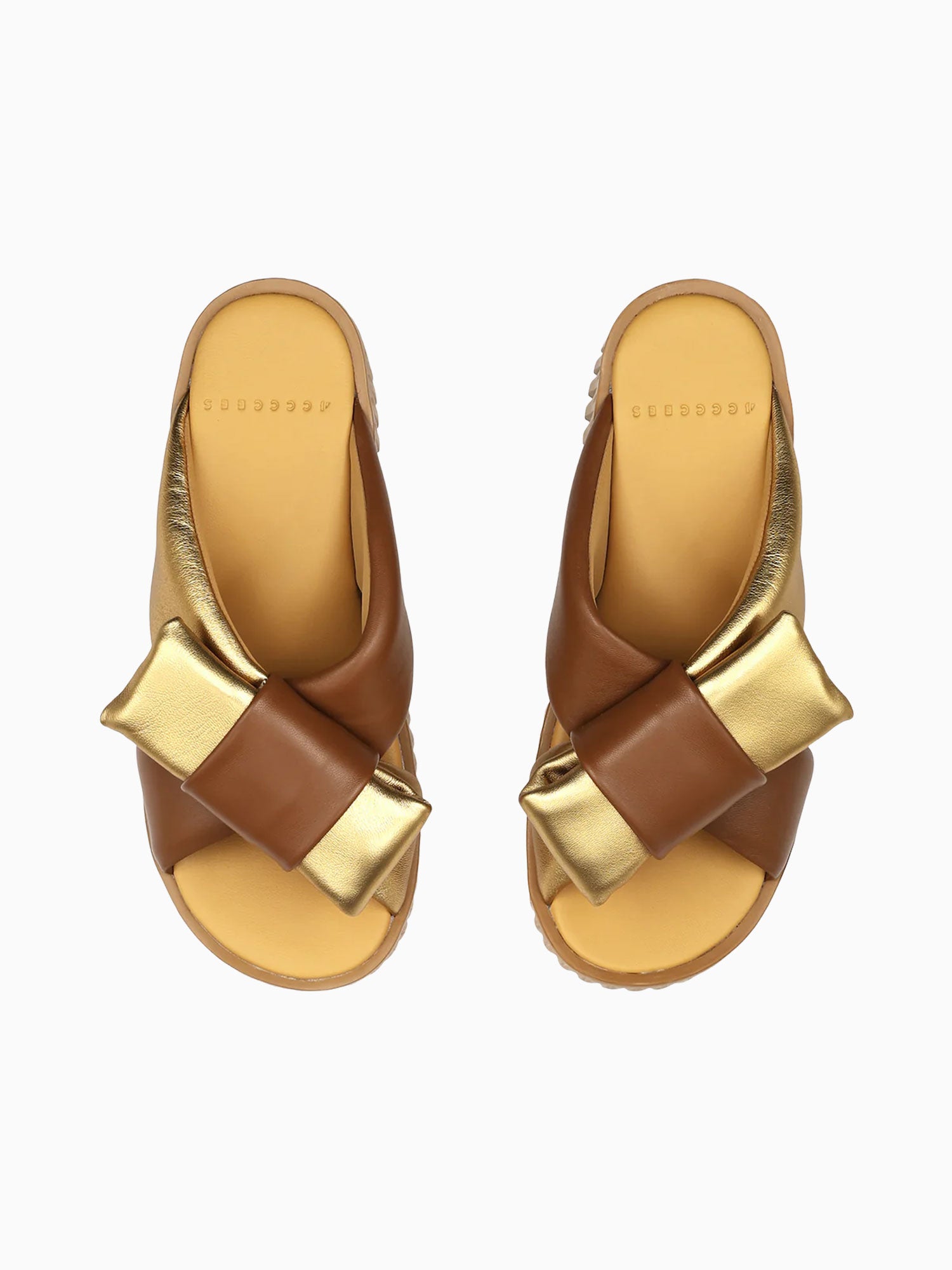 Plia Bow Gold Metallic Leather Gold / 36 / M