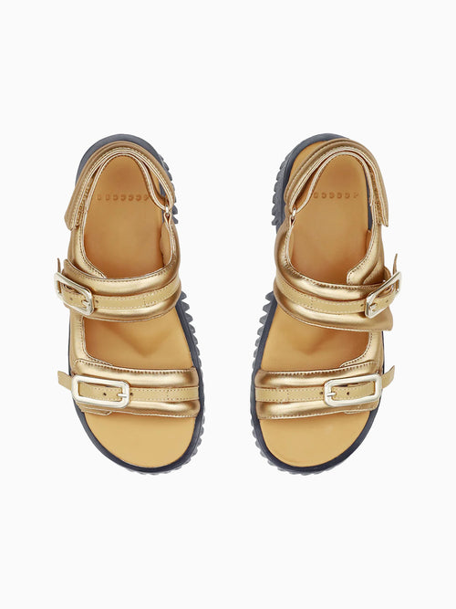 Plia Kiko Gold Metallic Leather Gold / 36 / M