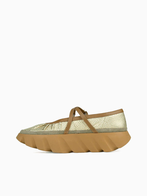 Tura Bom Gold Embossed Leather Gold / 36 / M