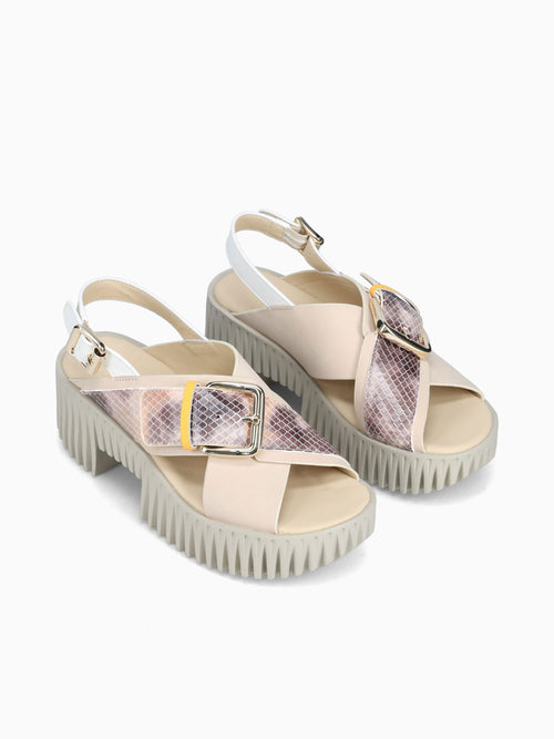 Plia Juno Blush Embossed Leather Light Beige / 36 / M