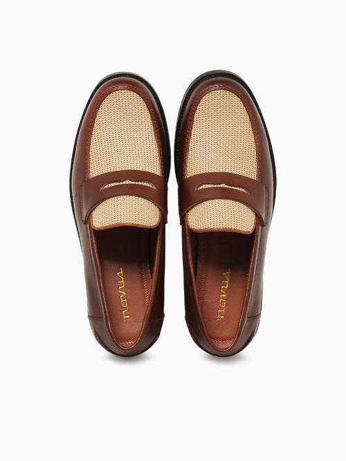 Gaio Tan Calf Lea  Natural raffia Tan / 7 / M