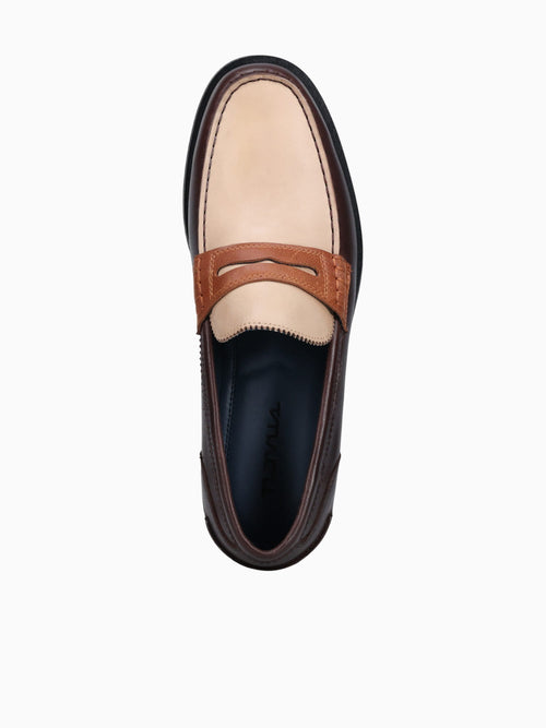 Boris Beige Tan Brown calf leather Beige / 7 / M