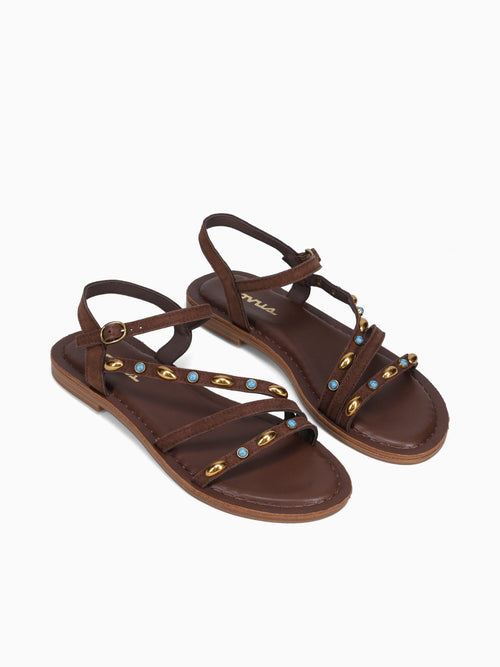 Charlotte Brown Suede Leather Brown / 5 / M