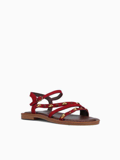 Charlotte Red Suede Leather Red / 5 / M