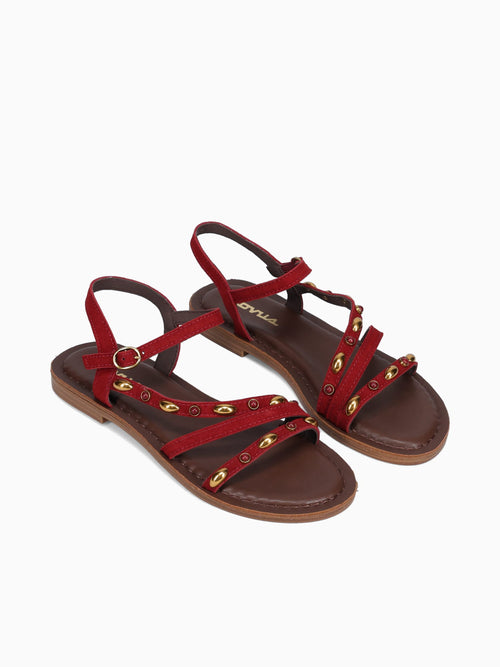 Charlotte Red Suede Leather Red / 5 / M