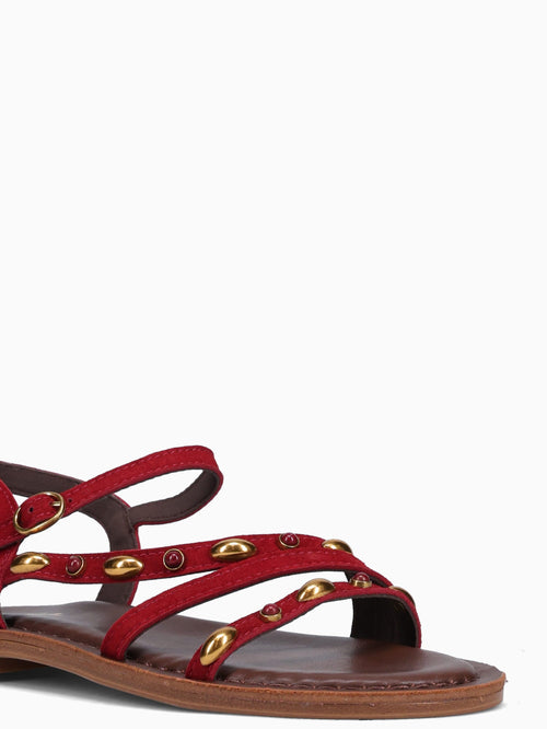 Charlotte Red Suede Leather Red / 5 / M