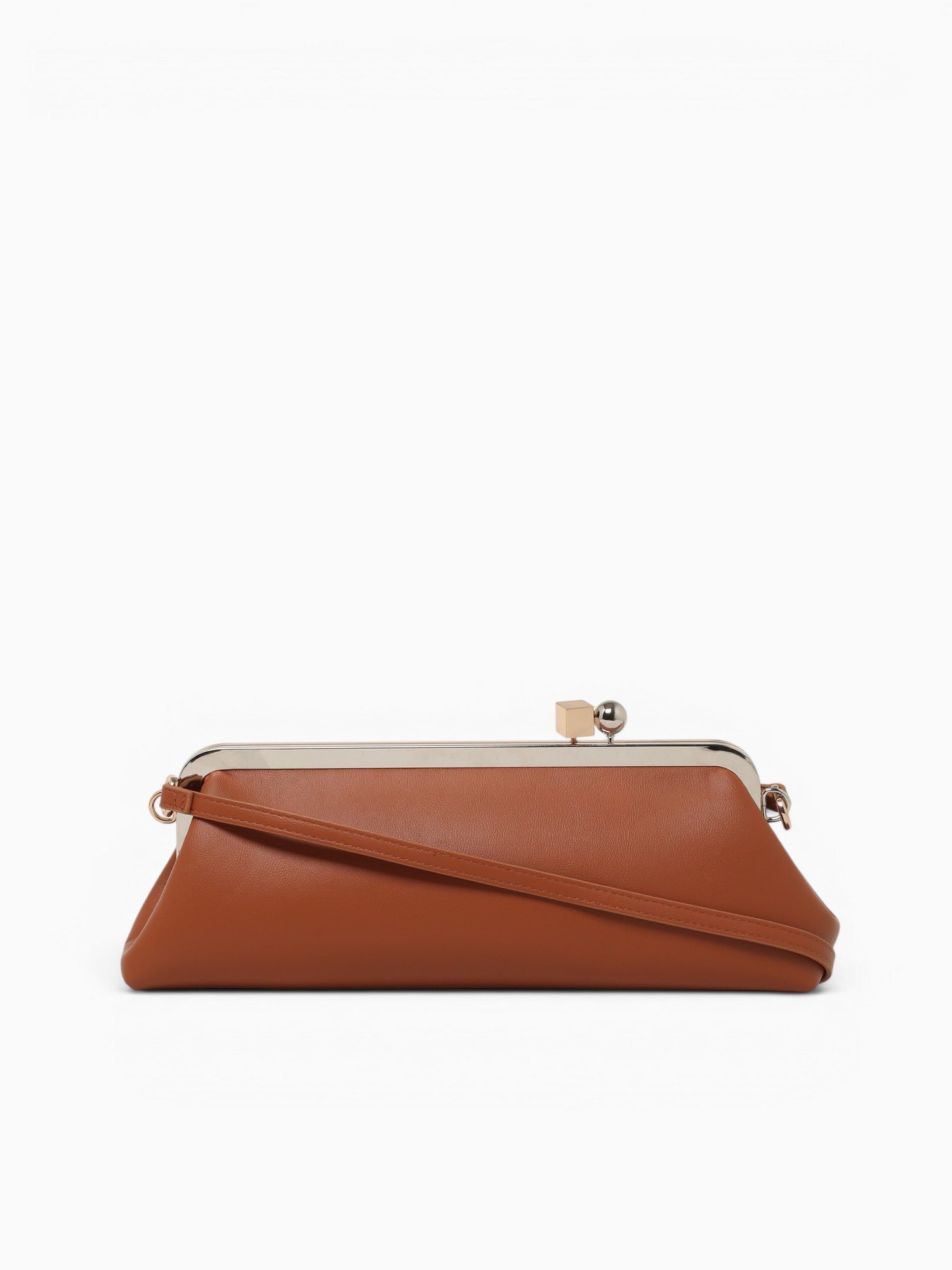 Valentina Kisslock Clutch Tan Tan