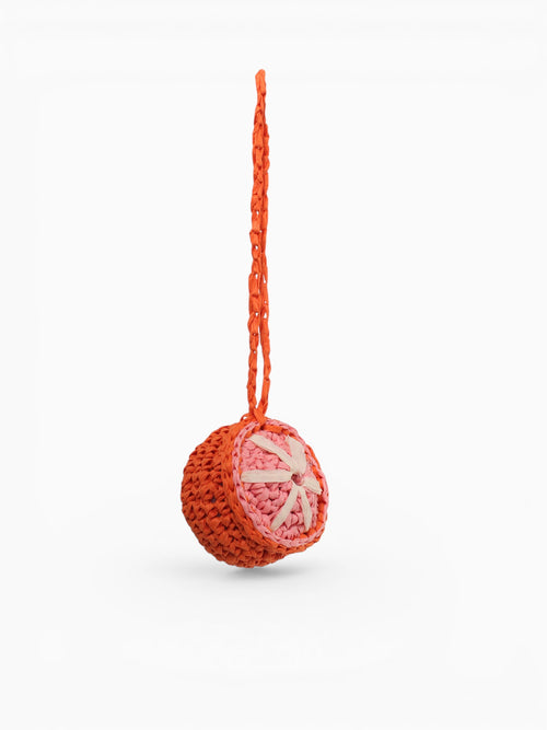 Grapefruit Slice Bag Charm Pink