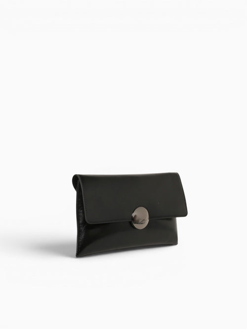 Delia Clutch Black Pat Black