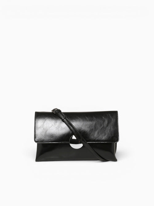 Delia Clutch Black Pat Black
