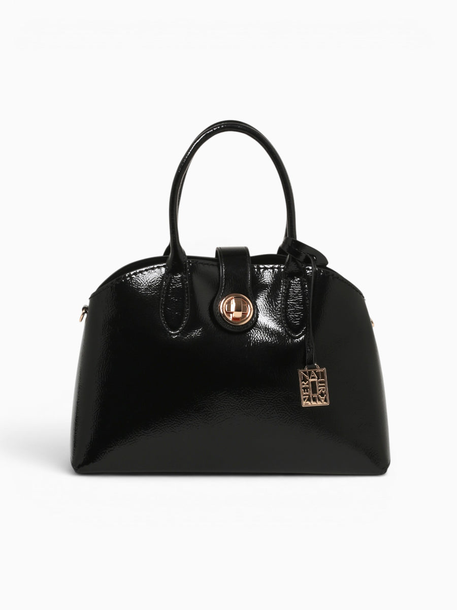 Grace Top Handle Black Pat Black