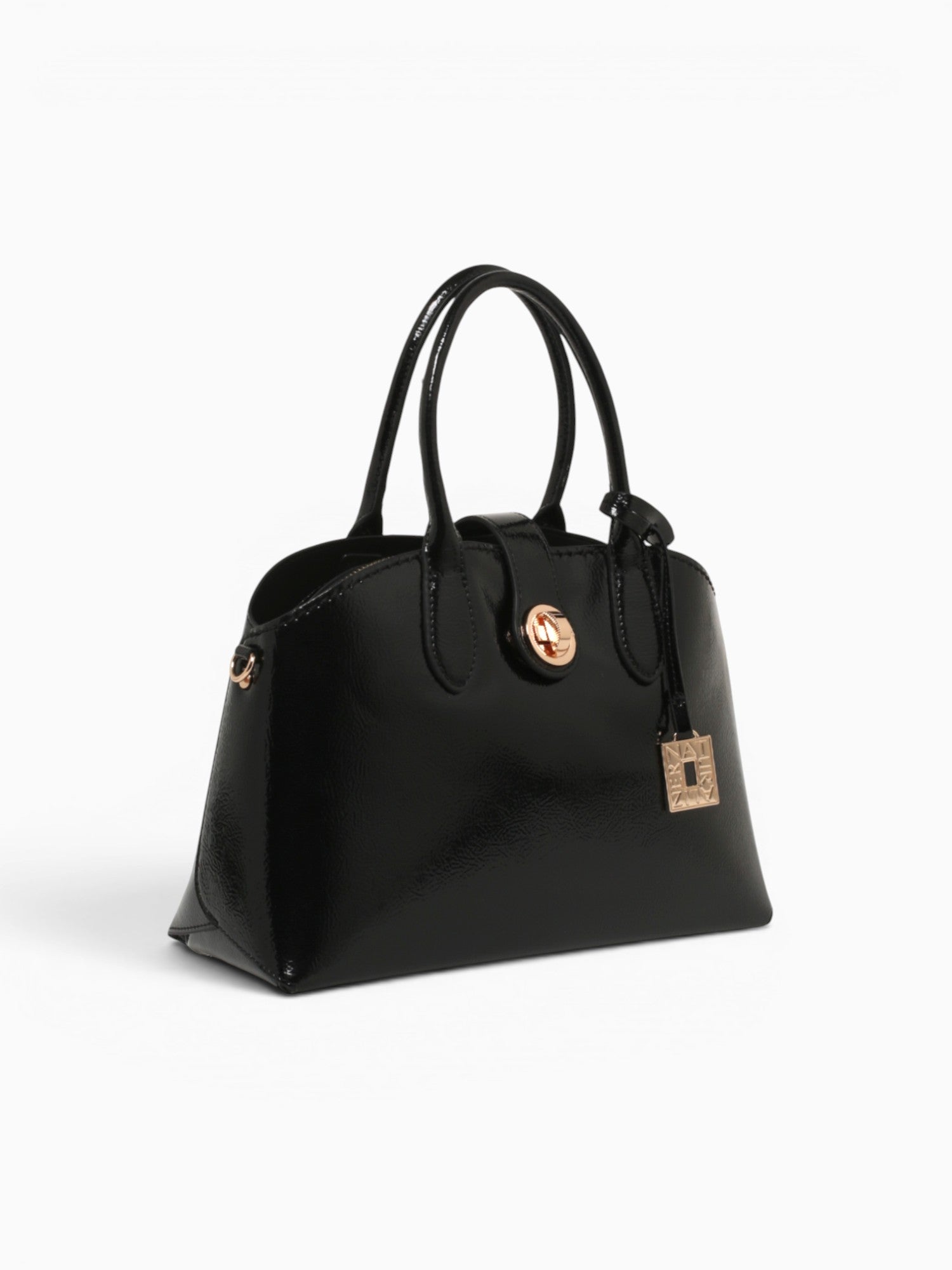 Grace Top Handle Black Pat Black