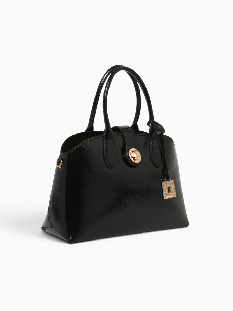 Grace Top Handle Black Pat Black