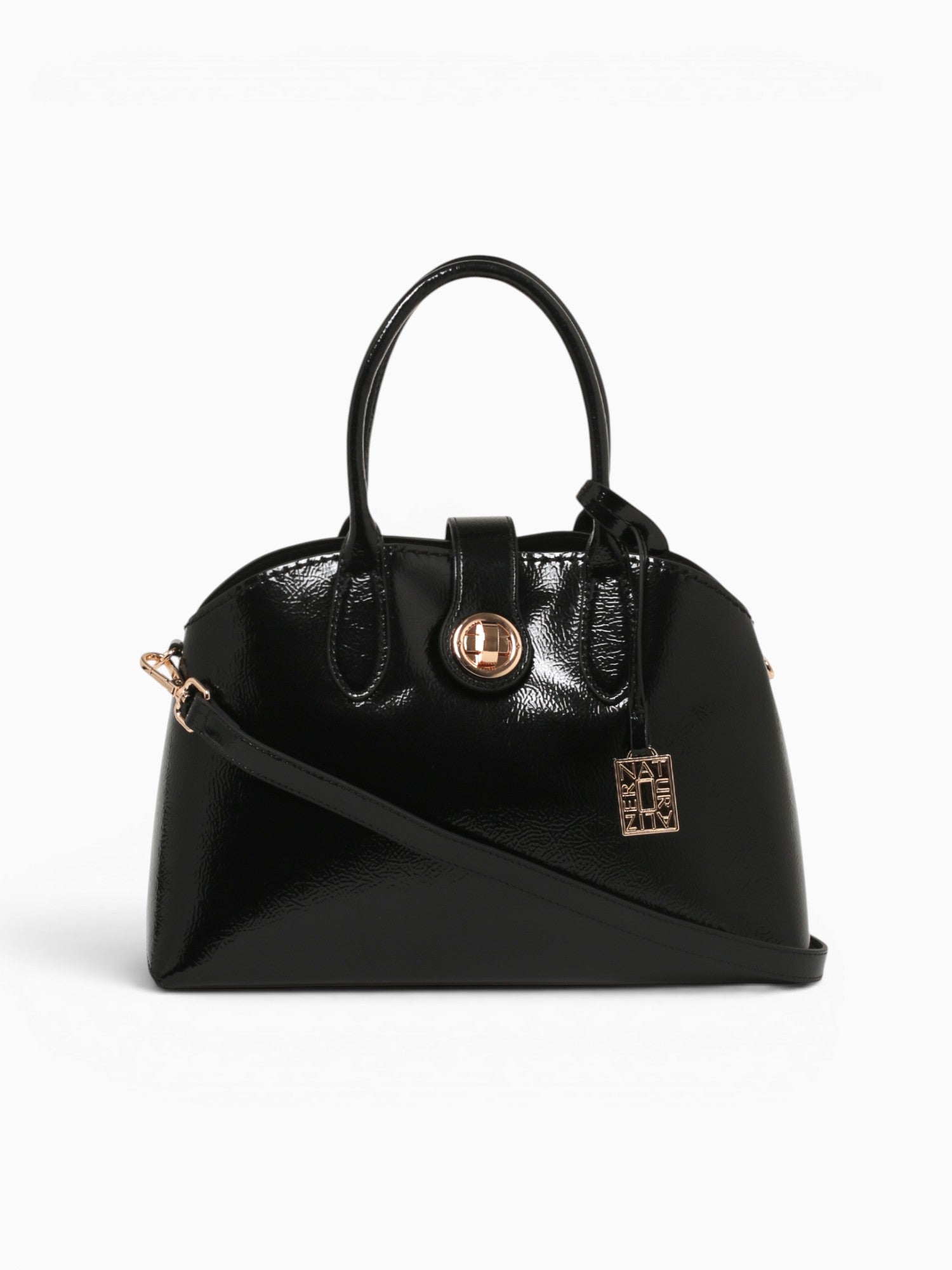 Grace Top Handle Black Pat Black