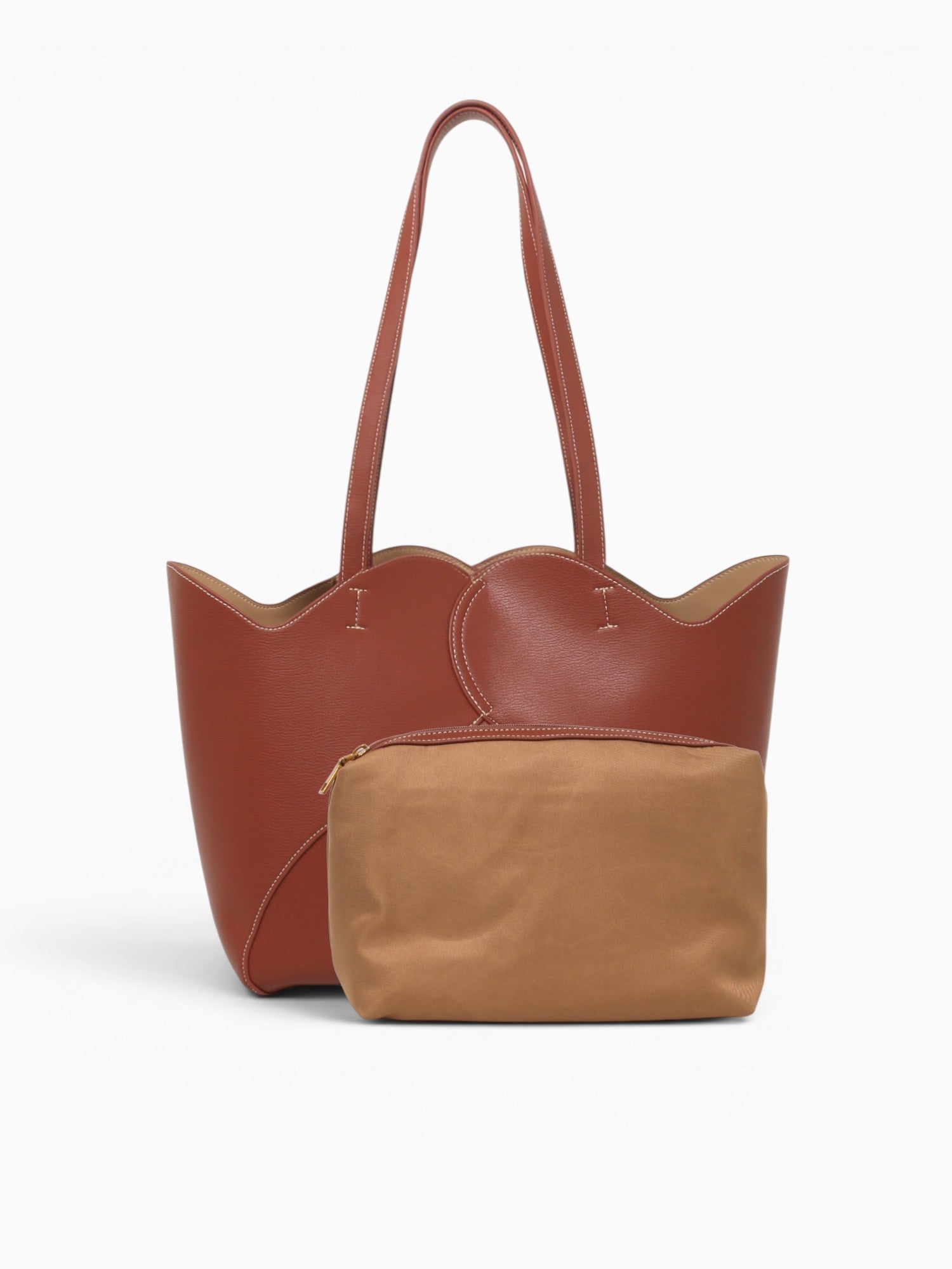 Curved Tote Tan Tan