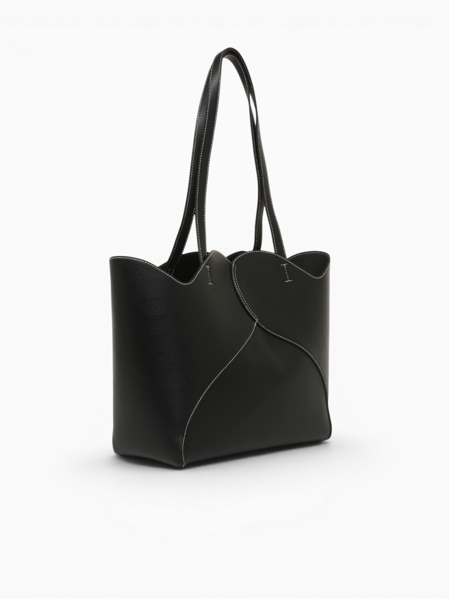 Curved Tote Black Black