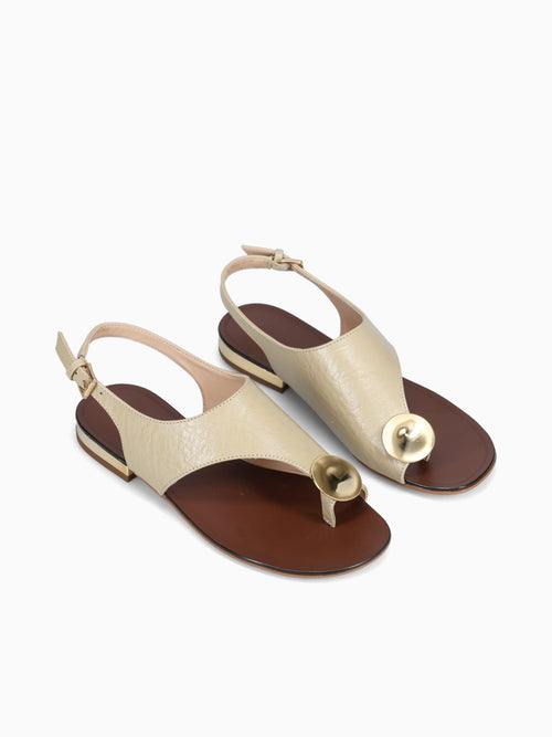 Amélie Chantily Cracked Couro Taupe / 5 / M