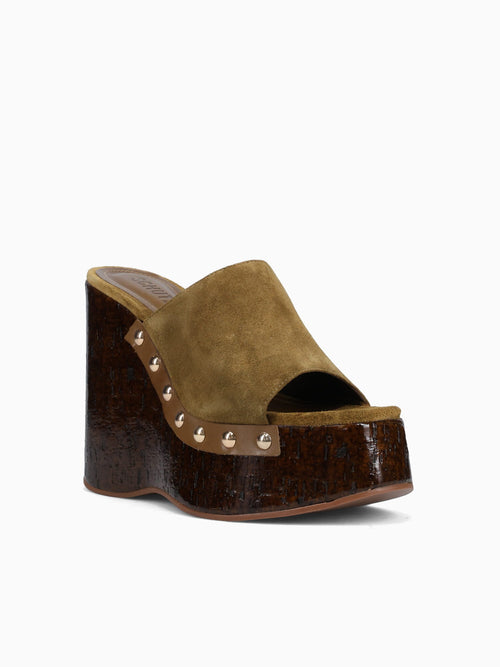 Yoali Dried Olive Suede Leather Dark Green / 5 / M
