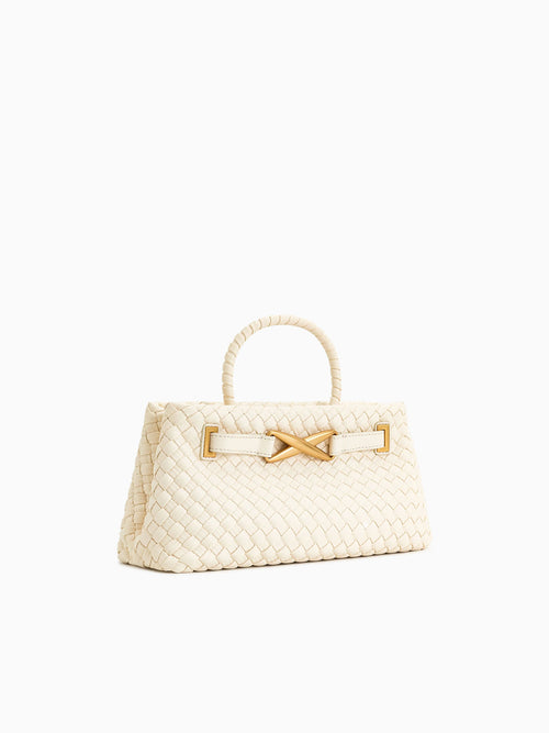 Elora Woven Tote White White