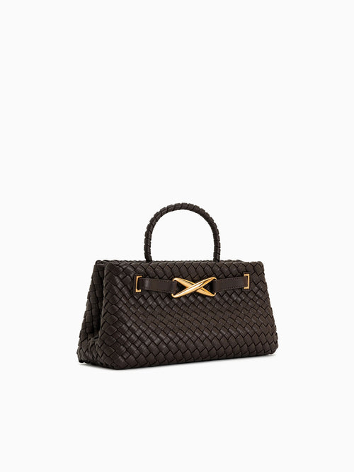 Elora Woven Tote Dark Brown Dark Brown
