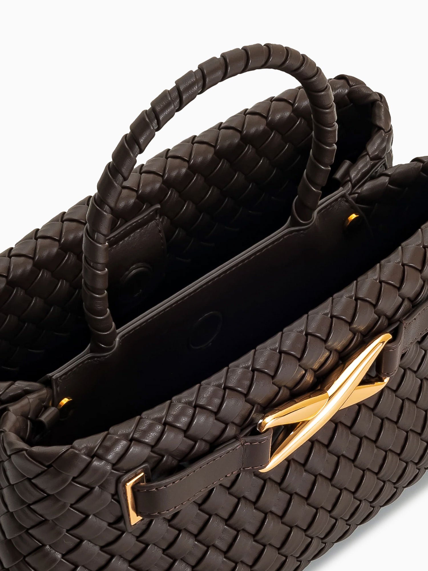 Elora Woven Tote Dark Brown Dark Brown
