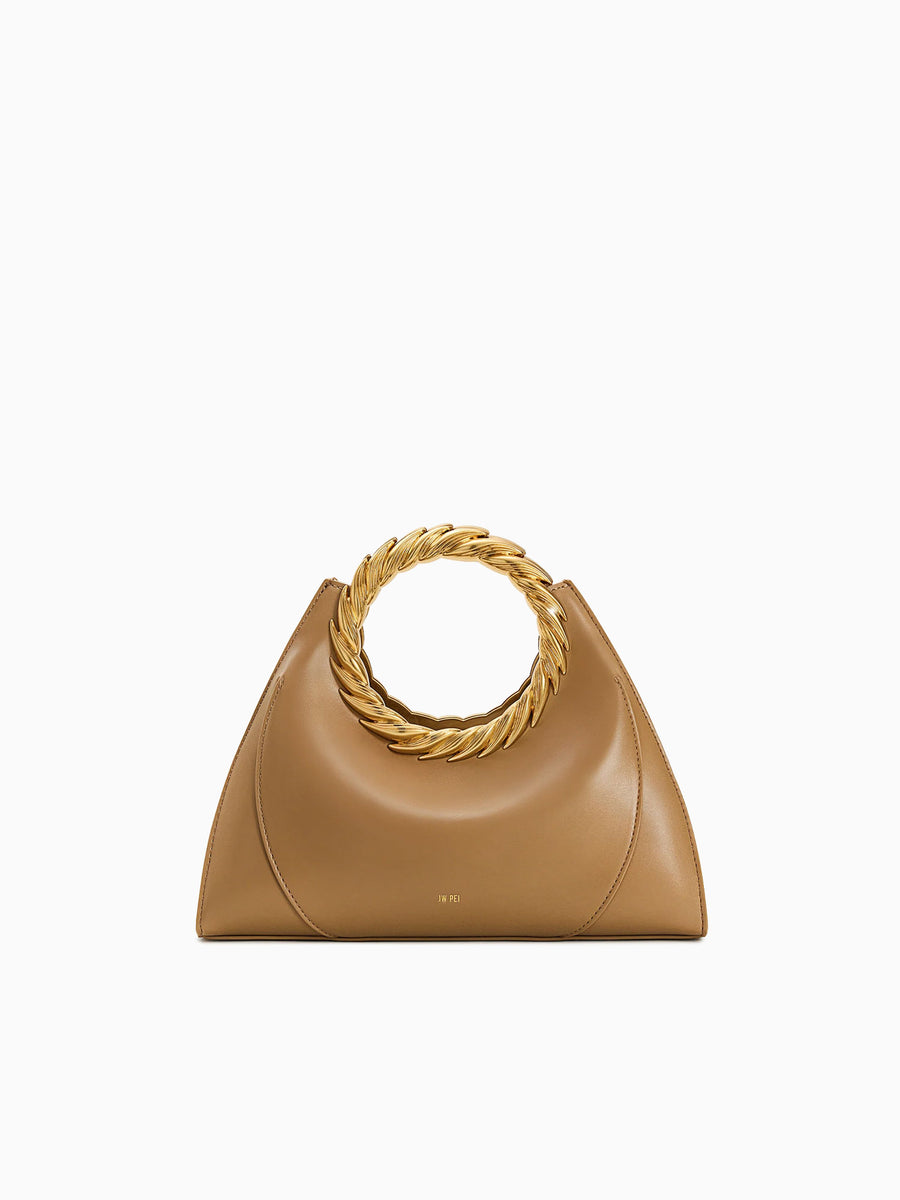 Amiya Leaf Top Handle Brown Brown