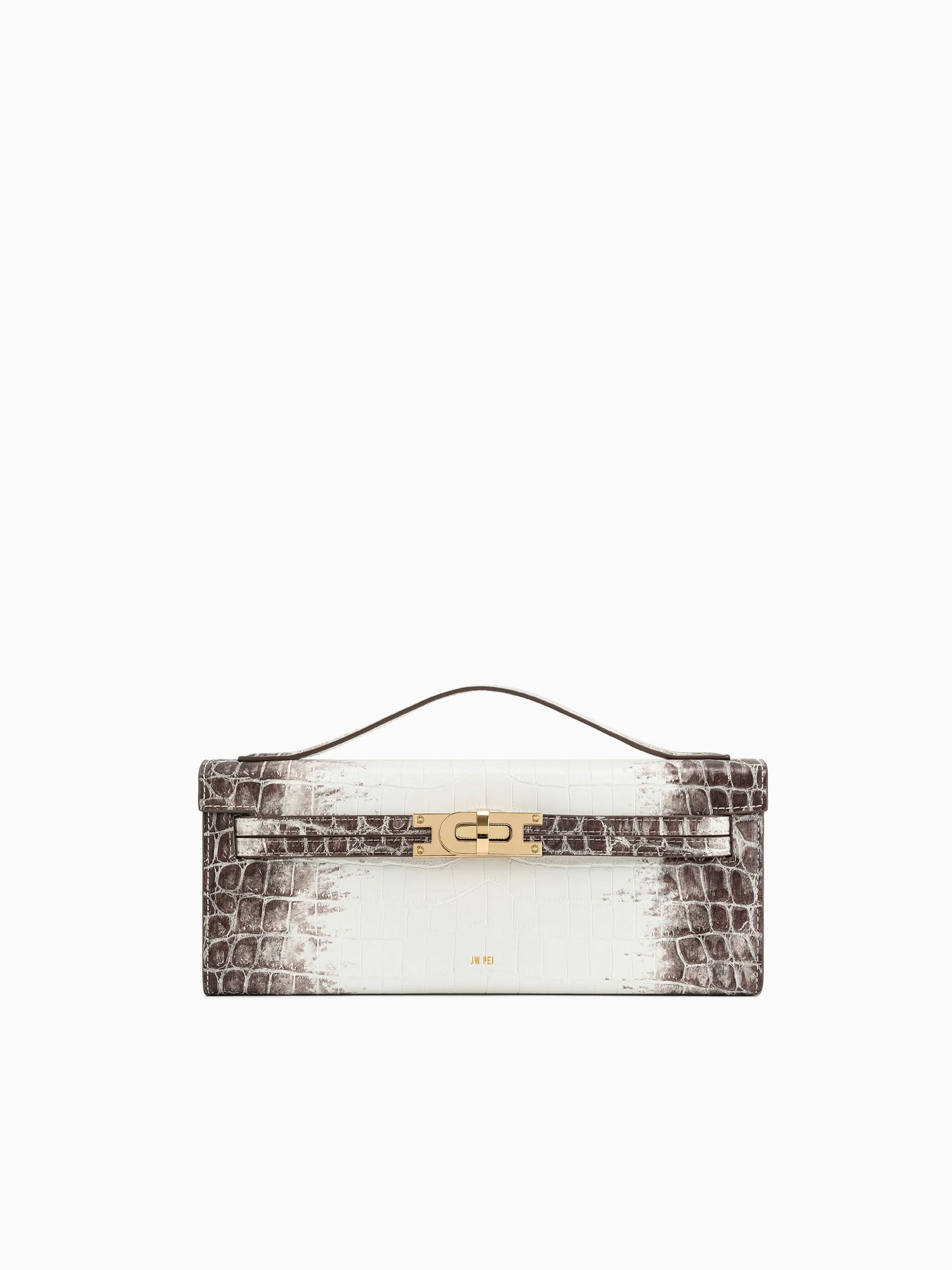 Bria Top Handle White Croc White