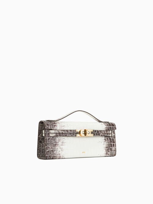 Bria Top Handle White Croc White