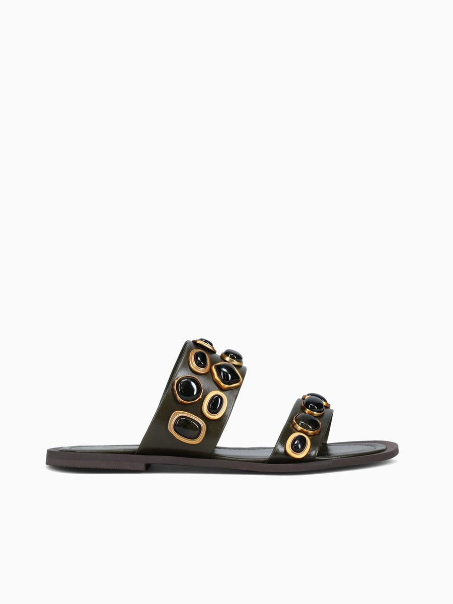 Nerea Oliva Leather Dark Green / 5 / M
