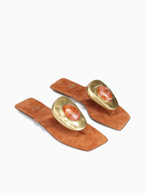 Bazaar Orange Suede Gold Kid Suede Orange / 5 / M