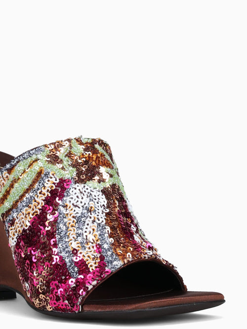 Auraseq Brown Satin Multi Sequin Fabric Brown / 5 / M