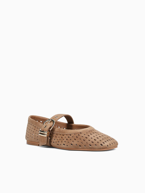 Mikel Lt Brown Perforated Suede Brown / 5 / M