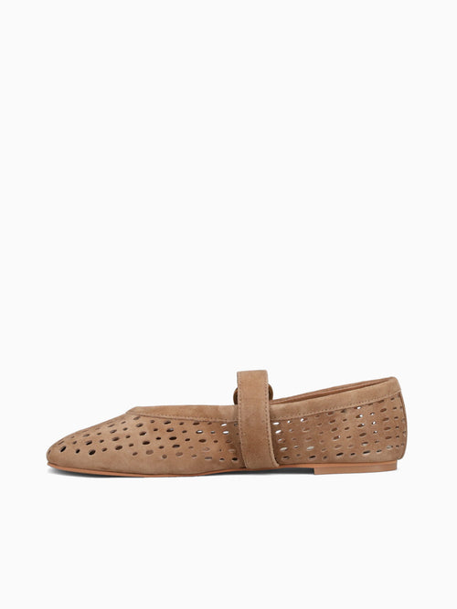 Mikel Lt Brown Perforated Suede Brown / 5 / M