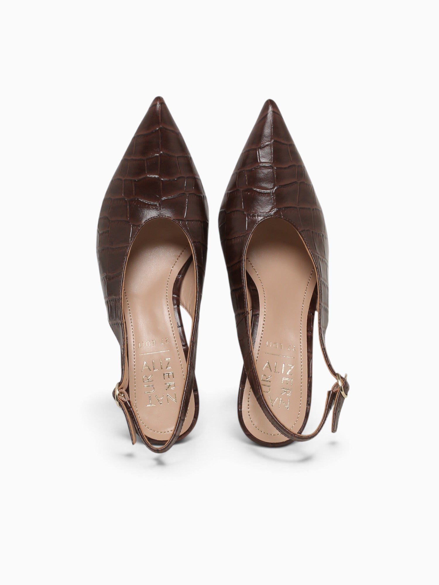 Elaine Chocolate Bar Croco Leather Dark Brown / 5 / M