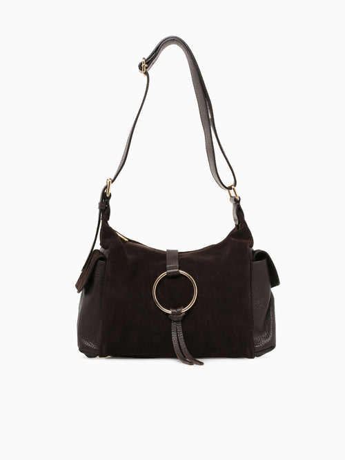 Sattas Suede Match Shoulder Bag Beige Beige