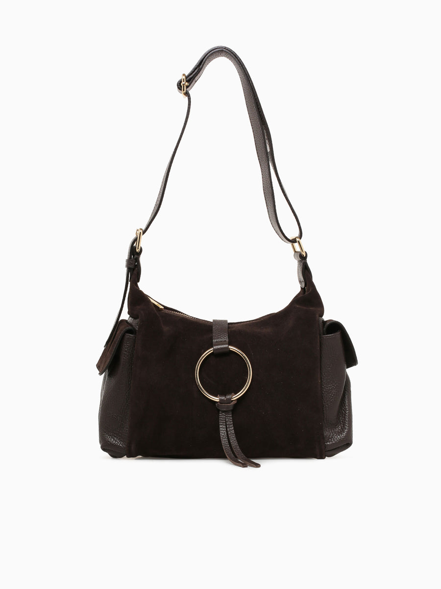 Sattas Suede Match Shoulder Bag Beige Beige