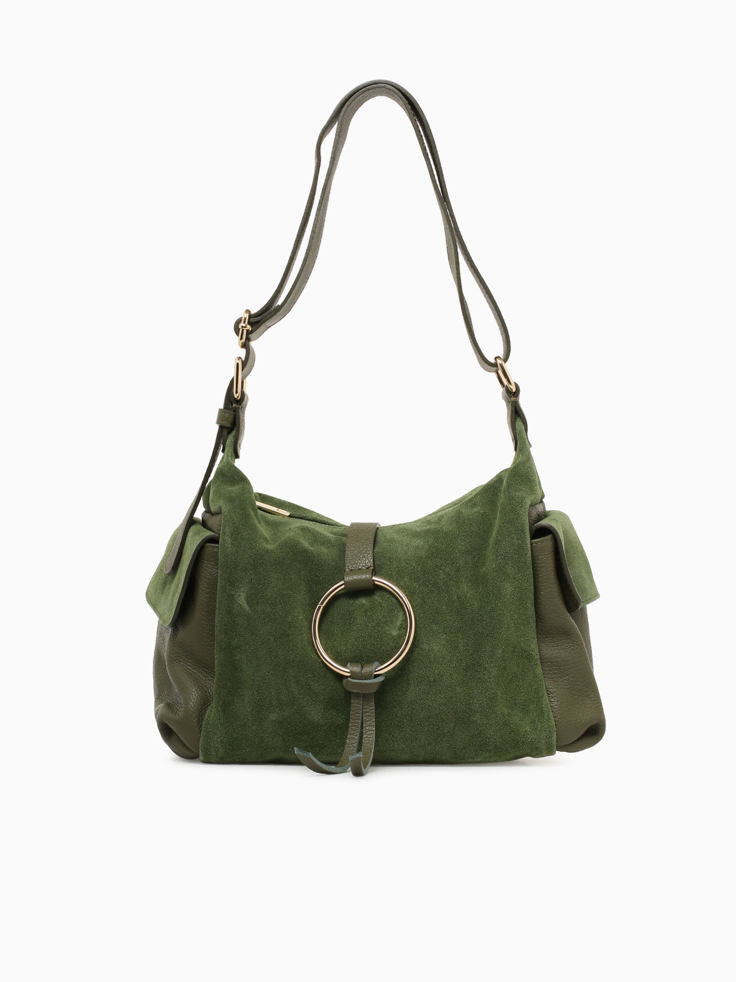 Sattas Suede Match Shoulder Bag Green Green