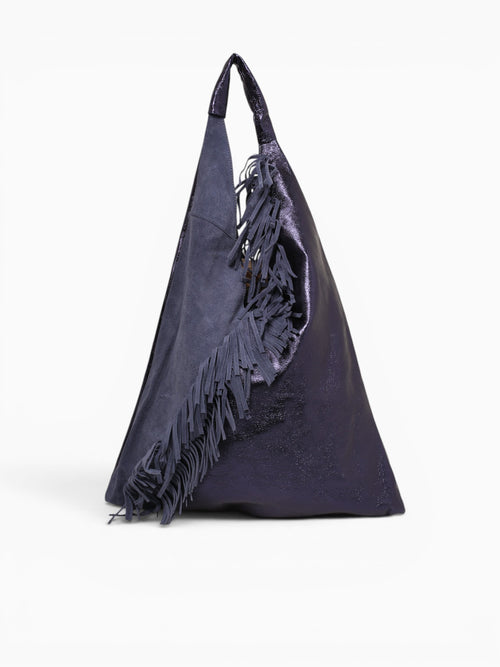 Giselle Suede Match Shoulder Bag Blue Blue