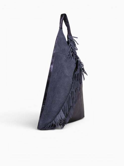 Giselle Suede Match Shoulder Bag Blue