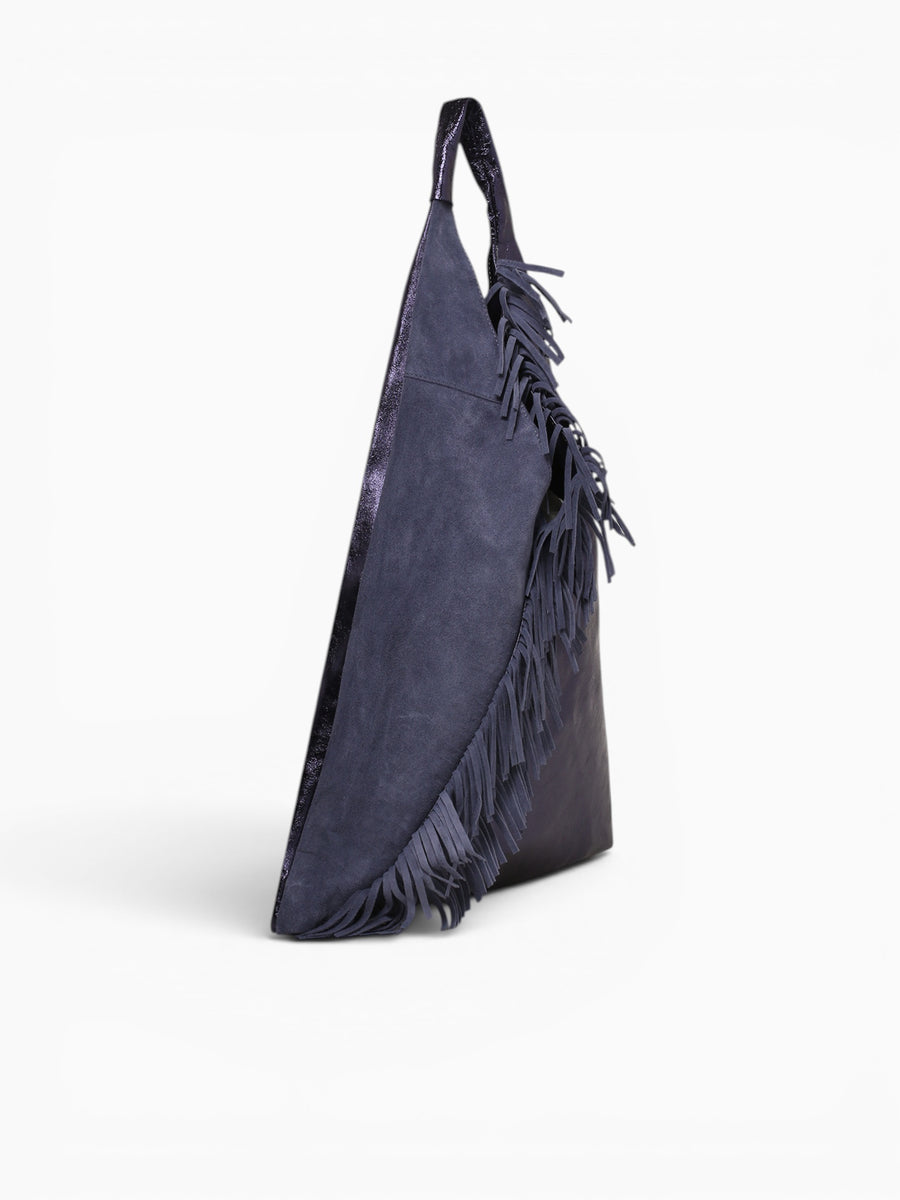 Giselle Suede Match Shoulder Bag Blue