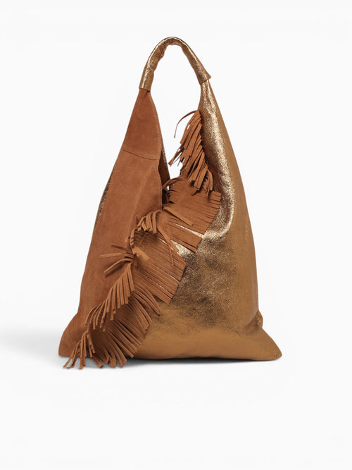 Giselle Suede Match Shoulder Bag Ruggia Brown