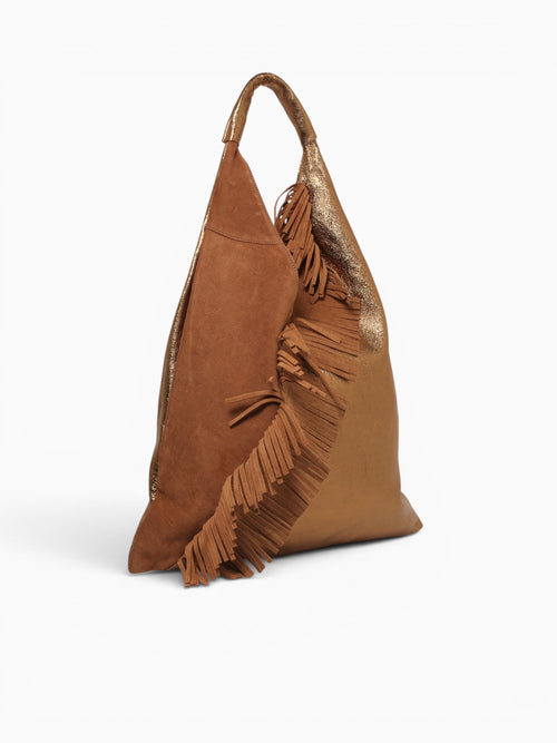 Giselle Suede Match Shoulder Bag Ruggia Brown