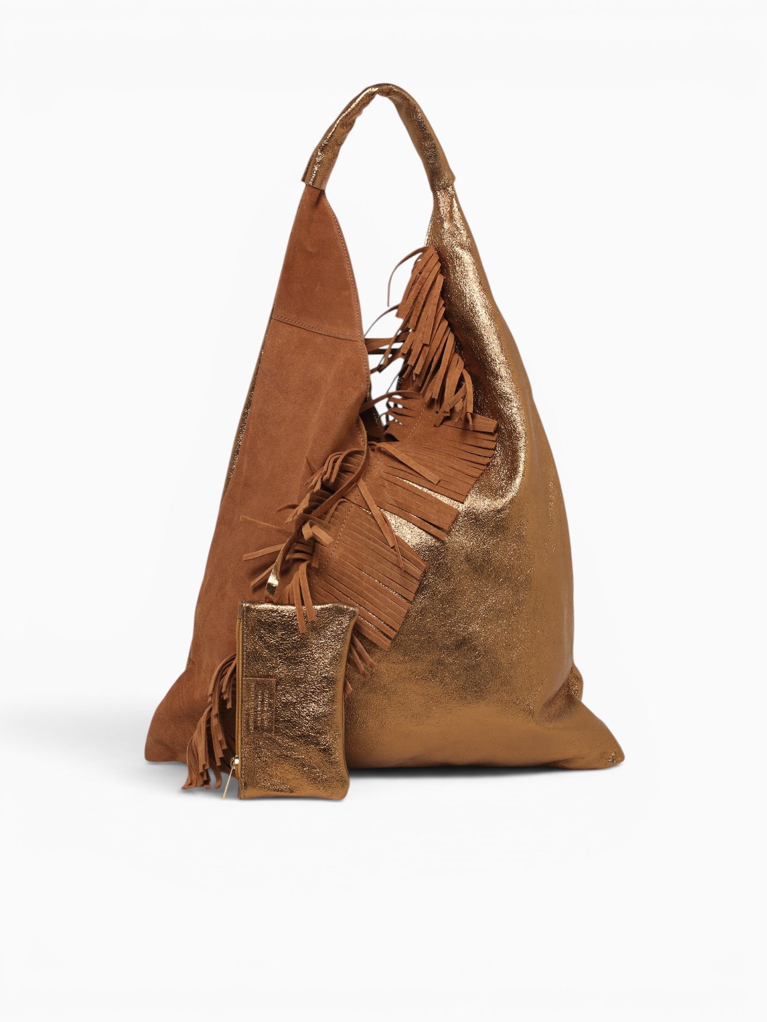 Giselle Suede Match Shoulder Bag Ruggia Brown