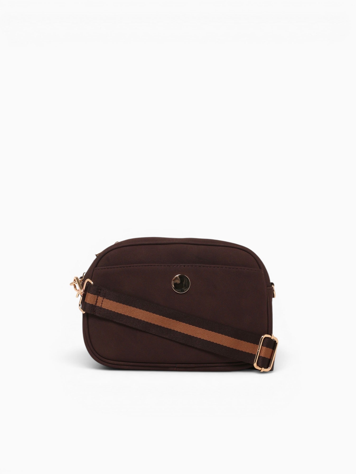 Button Crossbag Brown Dark Brown